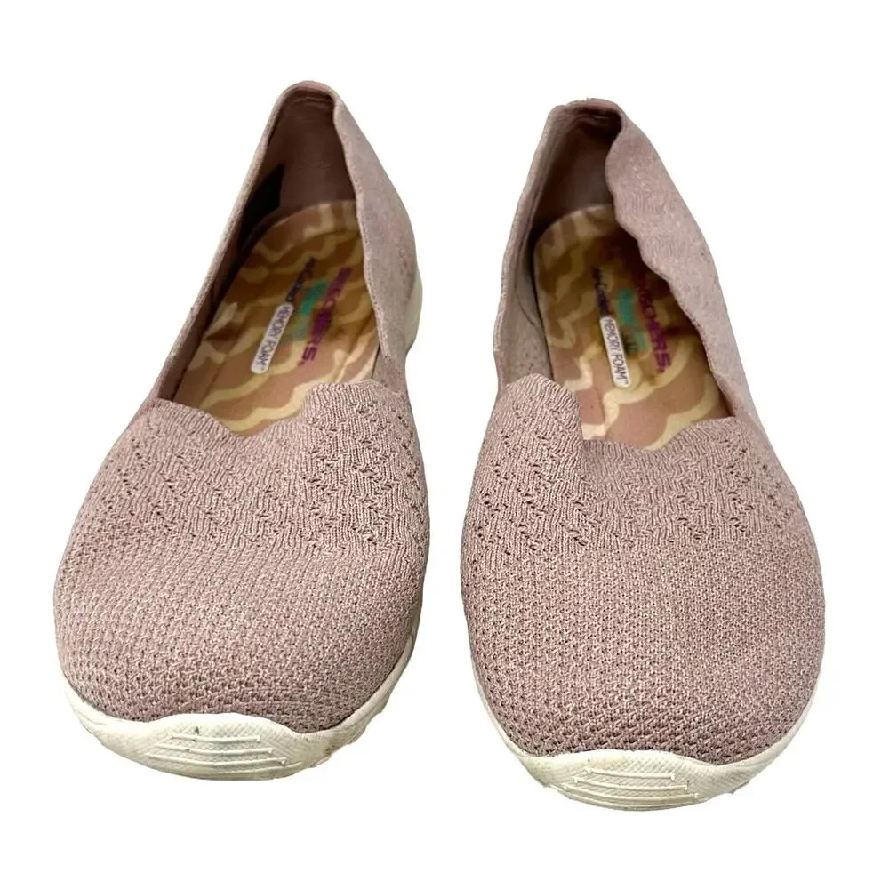 Skechers Size 9 Flats Pink Relaxed Fit Comfort Memory Foam Air Cooled Slip On‎